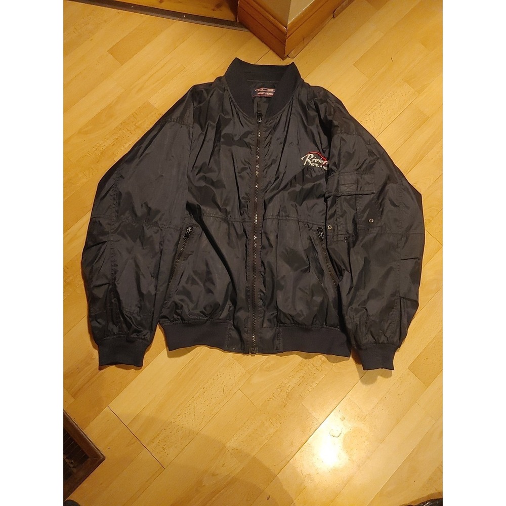 VTG Riviera Hotel & Casino XXL Mens Jacket Bomber Biker Embroidered Zip Pockets